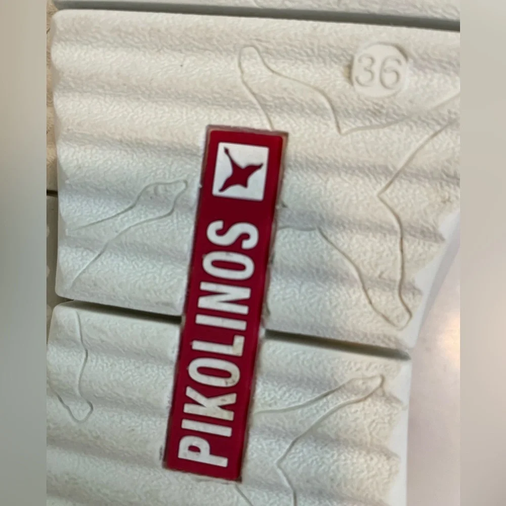 Pikolinos, women’s 5.5-6 euro 36, cream and tan leather platform summer sandals - Picture 9 of 9